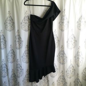 NWOT One Shoulder Black Dress